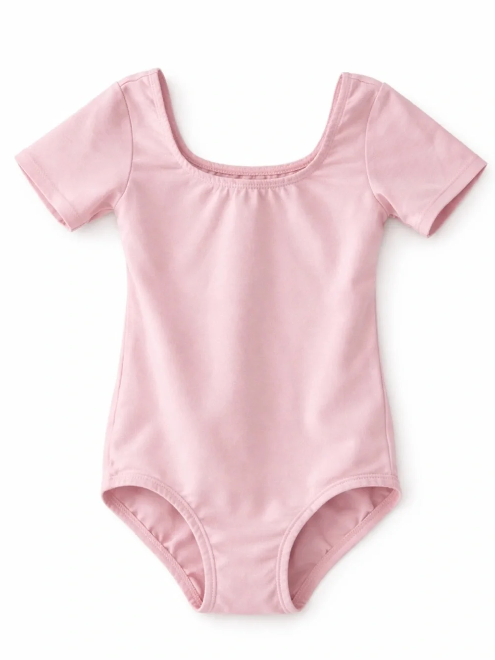 Light Pink Short Sleeve Dance Leotard for Ballet or Gymnastics